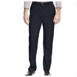 Louis Raphael Tailored Black Cuffed Chino Business Dress Pants Men Size 32 X 30